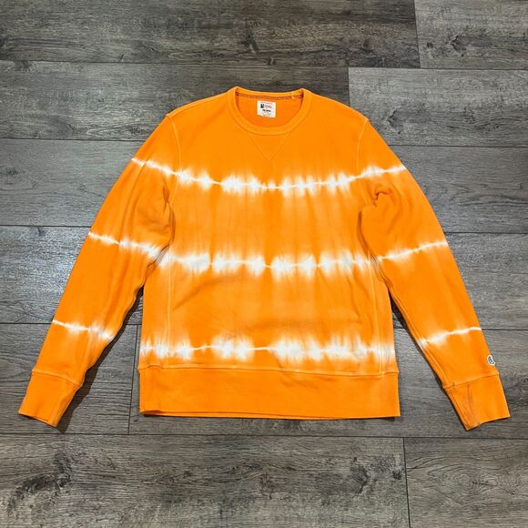 Champion x Todd Snyder Tie Dye Crewneck Sweatshirt Orange Made in USA Men's XL - Picture 1 of 6